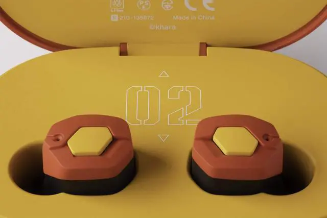 Alt view image 2 of 5 - Final Audio True Wireless Earbuds Bluetooth Headphones with Charging Case. Earphones with Built-in Mic and Hands Free Touch Controls for iPhone & Android. Evangelion (Red)