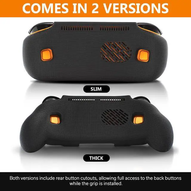 Alt view image 3 of 5 - Grip for Retroid Pocket 6 Grip 2-in-1 Reversible Screen Cover & Thick Comfort Grip Case with Felt Wrap Ergonomic RP6 Handheld 2n1 J C S F Y (Thick Comfort Grip) (Slim)