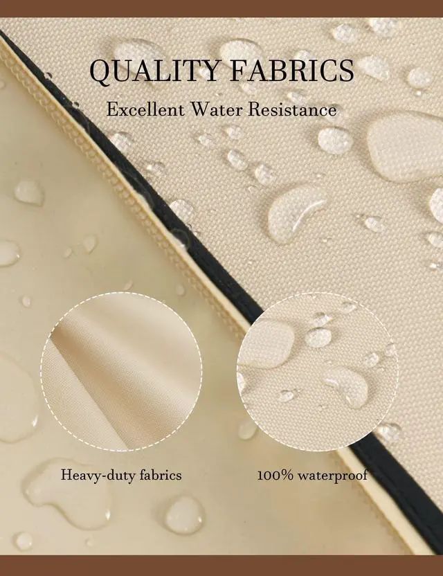 Alt view image 4 of 5 - iBirdie Outdoor Waterproof and Weatherproof TV Cover with Zipper for 48 to 50 inch Outside Flat Screen TV - Beige 600D Thick Fabric Protector Size 47''W x 30''H x 5.5''D for 48'' - 50'' LCD LED