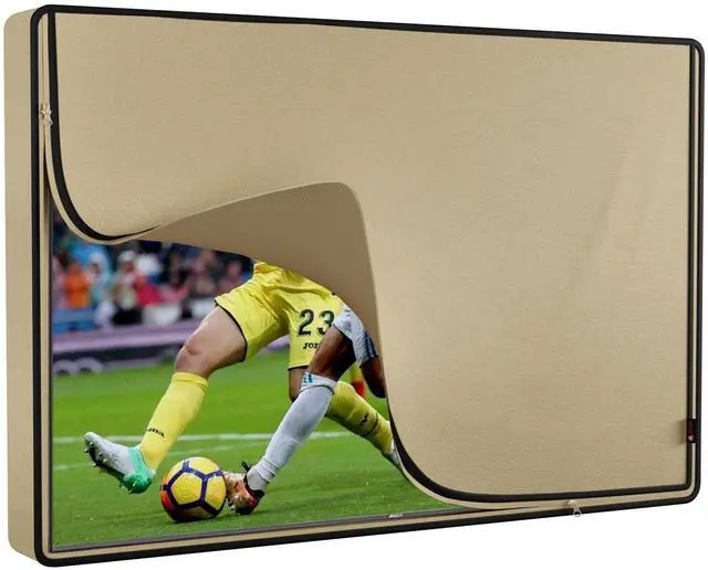 Main image of iBirdie Outdoor Waterproof and Weatherproof TV Cover with Zipper for 48 to 50 inch Outside Flat Screen TV - Beige 600D Thick Fabric Protector Size 47''W x 30''H x 5.5''D for 48'' - 50'' LCD LED