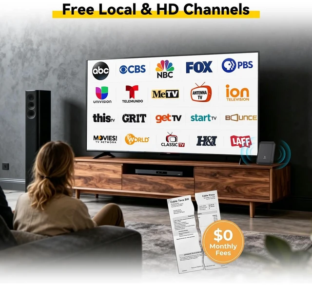 Alt view image 2 of 5 - SHERRIVA Digital TV Antenna for Smart TV Indoor & Outdoor