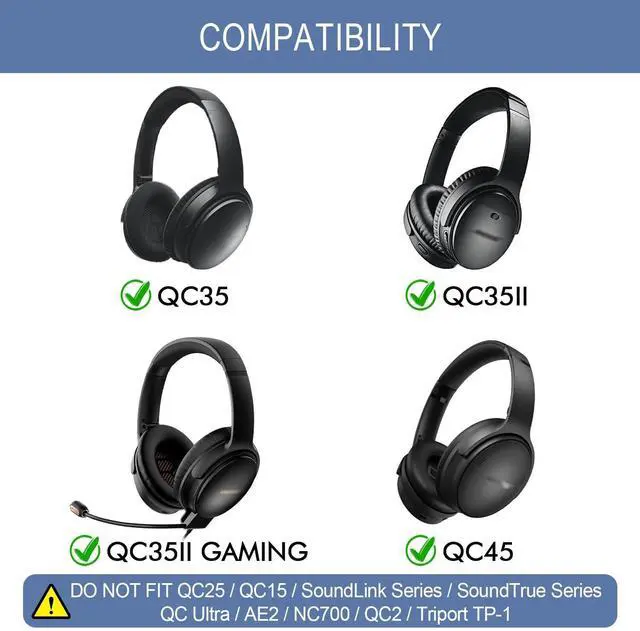 Alt view image 2 of 5 - GEVO Replacement Kit for Bose QC35 & QC35 ii (QuietComfort 35 II) Over-Ear Headphones, Ear Pads Cushions + Headband, Extra Comfort, Repair Part, Easy DIY Installation with Tool - Black