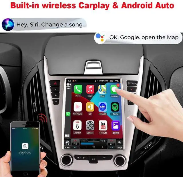 Alt view image 3 of 5 - QLED 8-Core CPU Radio Upgrade for Chevy Chevrolet Equinox 1LT 2LT LTZ 2010 2011 2012 2013 2014 2015,IPS Touch Screen,CarPlay Android Auto Ready