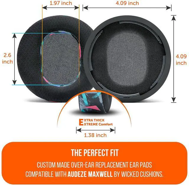 Alt view image 5 of 5 - WC Mod Kit V2 for Maxwell Gen 1 Cooling Gel Earpads + Extra Wide Silicone Headband Compatible with Audeze Maxwell Xbox & PS5 Gen 1 by Wicked Cushions ^^ Enhanced Comfort & Cooling ^^ 90's Black