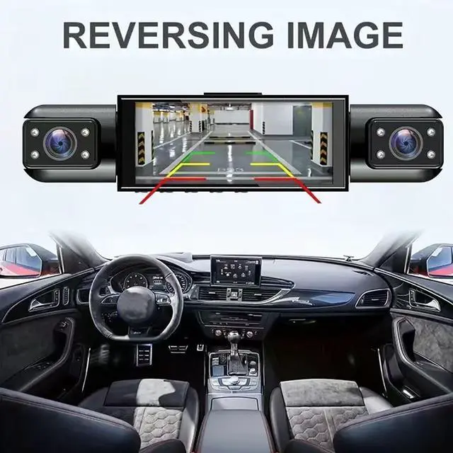 Alt view image 2 of 3 - Tangxi 4 Channel Dash Cam Front and Rear Left Right Inside, 1080P Car Dash Camera with 2.7" UHD Display, 170 Wide Angle, Night Mode, Emergency Recording, 150mAh Battery