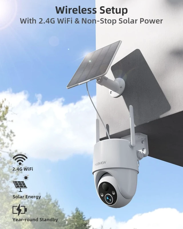 Alt view image 3 of 5 - MUBVIEW Solar Security Camera Wireless Outdoor, 2K 360 PTZ Battery Camera