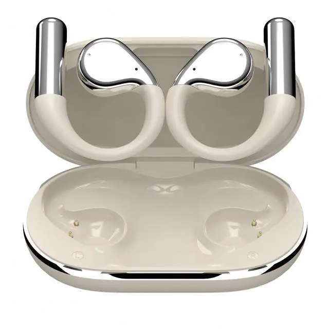 Main image of Buoikik Wireless Earbuds with Ear Hooks, Open-Ear Bluetooth 5.4 Sport Headphones, Waterproof Over-Ear Buds with LCD Display and Touch Controls Perfect for Running, Fitness, and Walking (White)