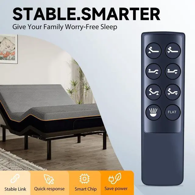 Alt view image 3 of 5 - ZWP Replacement Remote Control Compatible for Leggett and Platt White Raven Adjustable Bed