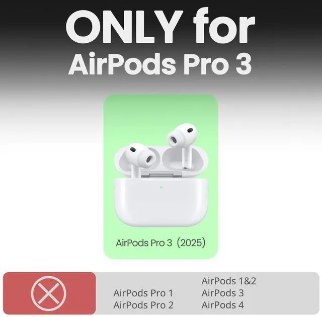 Alt view image 3 of 5 - Patterit for AirPods Pro 3 Case, Shockproof Wooden Cover with Quick Released Keychain for AirPods Pro Case 3rd Generation (2025) Compatible with Wireless Charging, (Great Wa