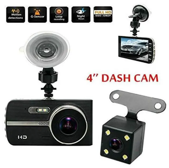 Alt view image 2 of 5 - Dash Cam MASO Dual Lens HD 1080P 4" In Car DVR Video Camera Recorder Night Vision