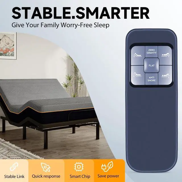 Alt view image 3 of 5 - ZWP Replacement Remote Control Compatible for Homestock 99787W 58307W, Richmat HJH103, Malouf iPowr M255 E255 Adjustable Bed Base