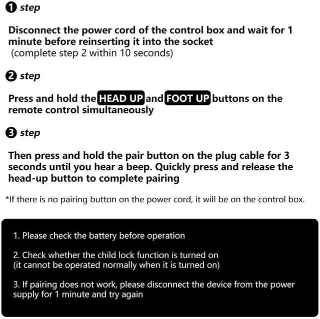 Alt view image 5 of 5 - ZWP Replacement Remote Control Compatible for Homestock 99787W 58307W, Richmat HJH103, Malouf iPowr M255 E255 Adjustable Bed Base