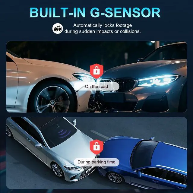 Alt view image 5 of 5 - PERNIS 4K Dash Cam Front and Rear with ADAS,5.8GHz WiFi-20MB/s Fast Download, STARVIS 2 Sensor, Dash Camera for Cars, 3.16" LCD Screen, HDR Super Night Vision, 24H Parking Mode, GPS Support