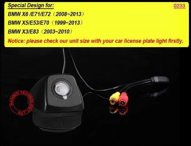 Alt view image 4 of 5 - Car High Definition Vehicle Backup Camera Night Vision IP68 Waterproof Rear View Reserved Hole Parking Camera Assistance System Vehicle-Specific for BMW X6 E71 E72 X5 E53 E70 X3 E83