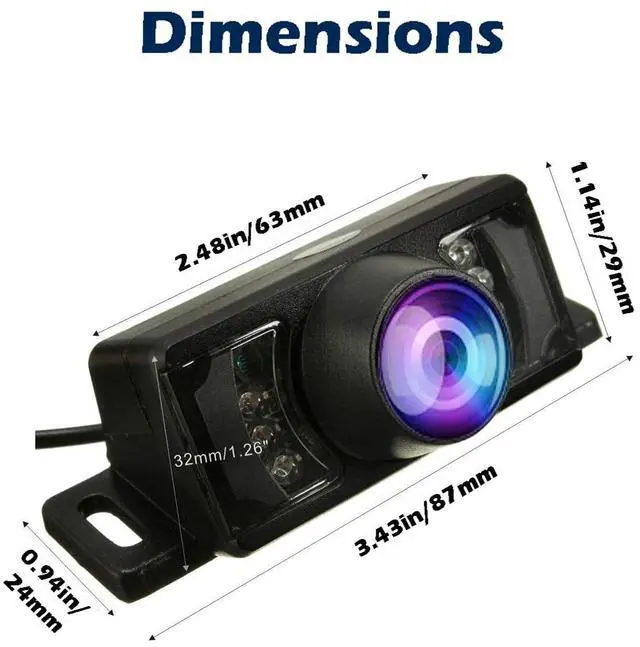 Alt view image 4 of 5 - Goodsby Backup HD Camera Rear View License Plate Night Vision Waterproof Compatible with Kenwood Car Radio DDX26BT DDX340BT DDX376BT DDX396 DMX125BT DMX907S DMX7705S DMX7706S DNX6990HD