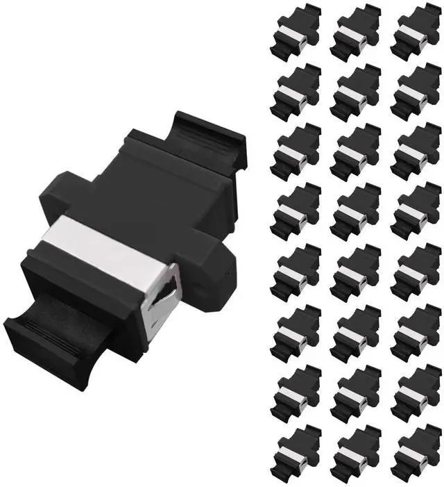 Main image of GwliUni 25Pcs MPO Fiber Optical Patch Cord Couplers, Black MPO Cable Jumper Connector Adapter, Key up to Key Down for Single and Multi Mode 40G 100G 8/12/24 Core