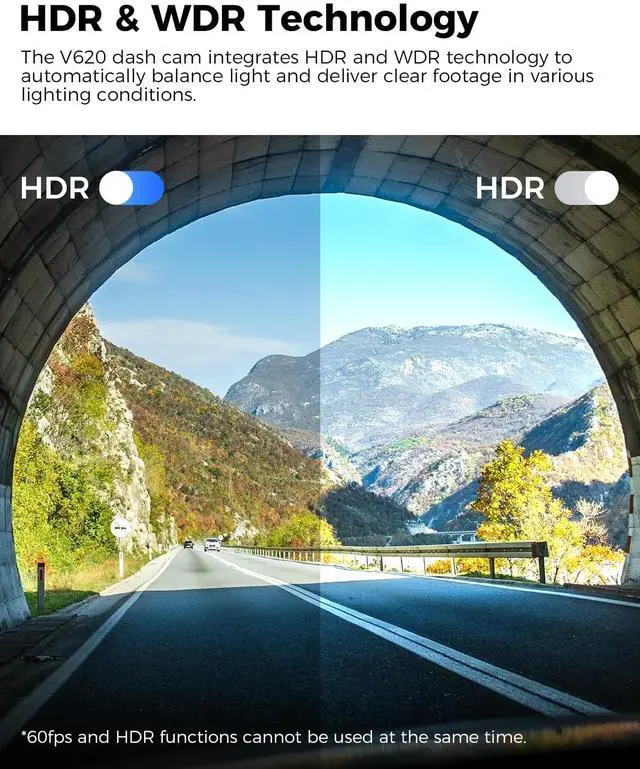 Alt view image 4 of 5 - 4K Dash Cam Front and Rear, WiFi6 Dash Camera for Cars, HDR Dashcam with Voice Control ADAS GPS, Night Vision, Motion Detection 24H Parking Mode, Advanced Timeline Playback APP, 64GB Card Included