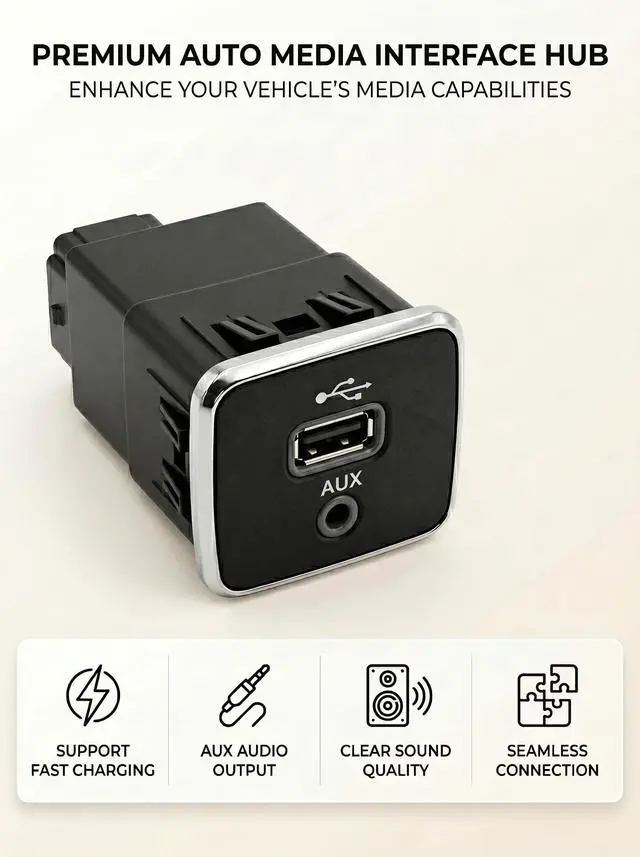 Alt view image 5 of 5 - Gearnity 5xg28dx9ad USB Port Socket AUX Replacement Fit for Jeep Cherokee Compass for Dodge Mopar Front Center Console Charging Auxiliary 53223309 60927870 5XG28DX8AA 53224228 5XG28DX9AD