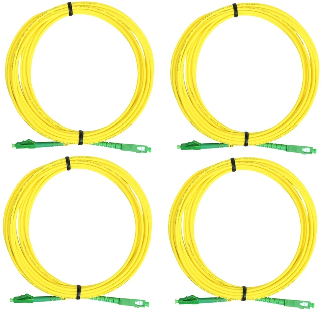 Main image of OpZonik 3M - 4Pack LC/APC to SC/APC Fiber Optic Patch Cable Single Mode Simplex Optical Patch Cord 9/125m Fiber Optic Cable LC APC-SC APC 3 Meter (9.8ft) Pack of 4