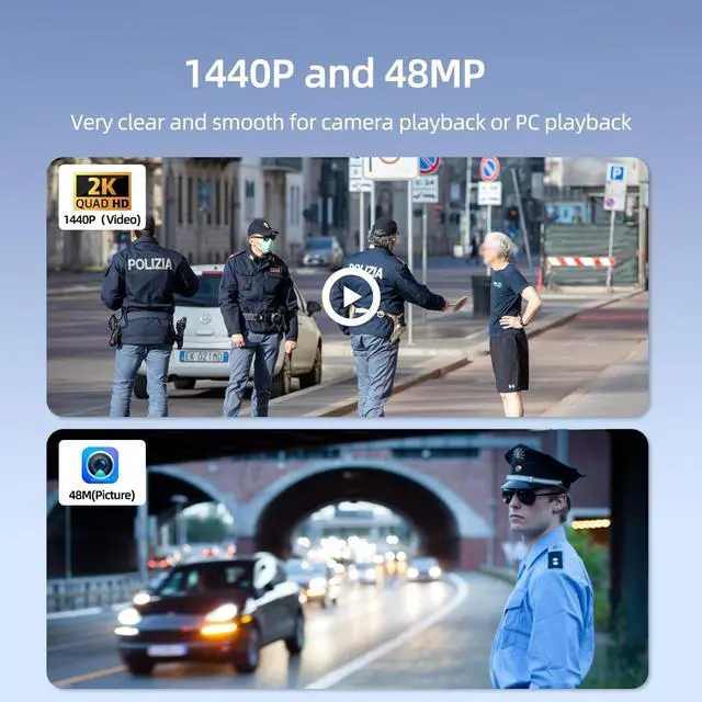 Alt view image 2 of 5 - CAMMHD Z3 1440P Body Camera3300Mah Battery Work 12Hours,Auto/Manual Night VisionBody Mounted Video Camera with Audio and Video RecordingNo Memory Card