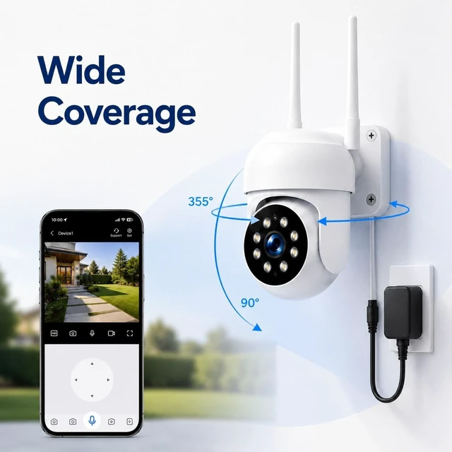 Alt view image 3 of 5 - Camcamp Security Camera Wireless Outdoor, 1080P PTZ WiFi with Auto Tracking