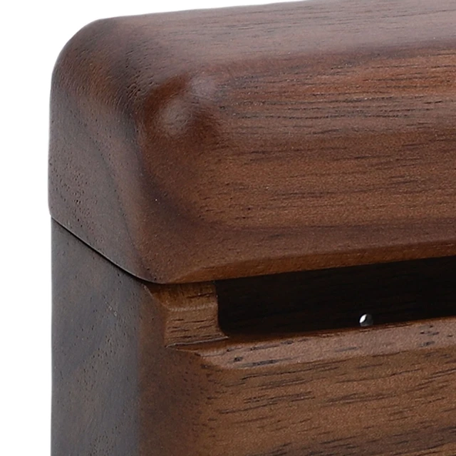 Alt view image 4 of 5 - SENECESLI Earbuds Protective Cover, Protective Cover Fit for Bowers Wilkins Pi8, Wireless Bluetooth Earbuds Charging Case Hand Polished Handmade Earphone Case Walnut Wood