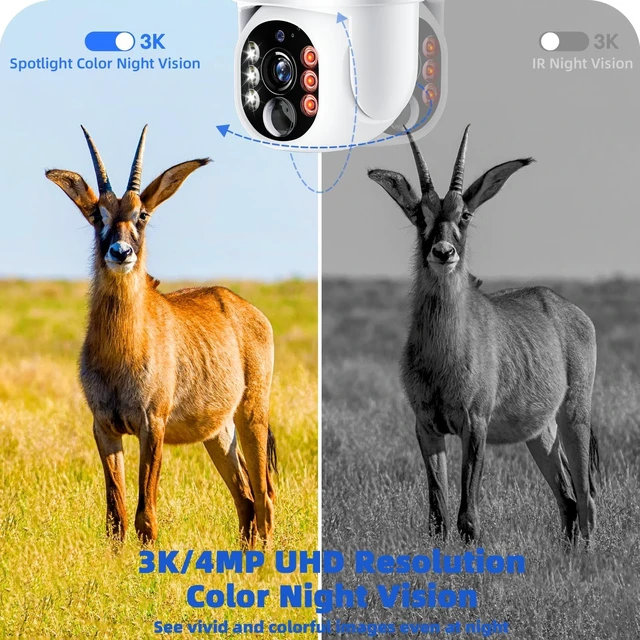 Alt view image 3 of 5 - Lybuorze 4MP 4G LTE Solar Security Camera Wireless Outdoor, No WiFi & No Power Needed, 360 Pan Tilt View, Color Night Vision, AI Motion Detection, 2-Way Talk, Built-in SIM & 32GB SD Card for Fa