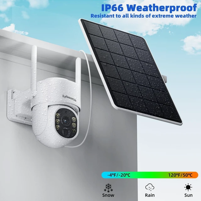 Alt view image 4 of 5 - Lybuorze 4MP 4G LTE Solar Security Camera Wireless Outdoor, No WiFi & No Power Needed, 360 Pan Tilt View, Color Night Vision, AI Motion Detection, 2-Way Talk, Built-in SIM & 32GB SD Card for Fa