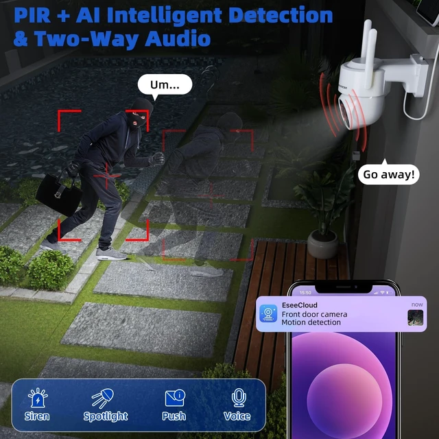 Alt view image 5 of 5 - Lybuorze 4MP 4G LTE Solar Security Camera Wireless Outdoor, No WiFi & No Power Needed, 360 Pan Tilt View, Color Night Vision, AI Motion Detection, 2-Way Talk, Built-in SIM & 32GB SD Card for Fa
