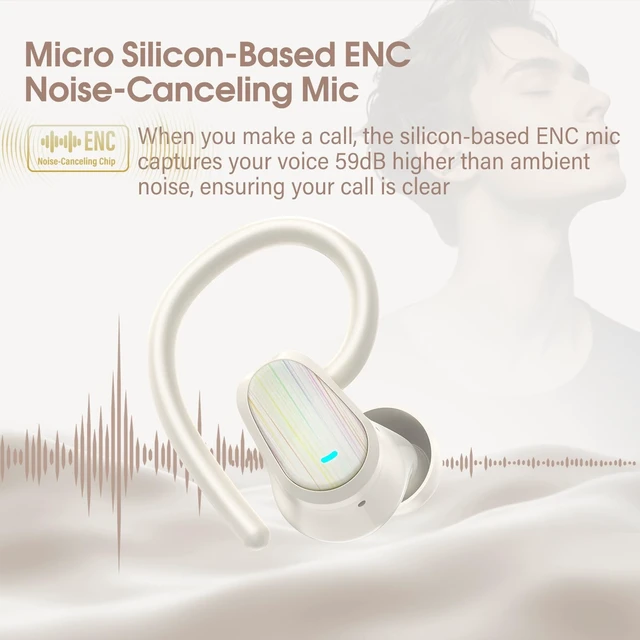 Alt view image 4 of 5 - Wireless Earbuds Bluetooth 5.4, 50H Playtime Sport Earphones with Earhooks