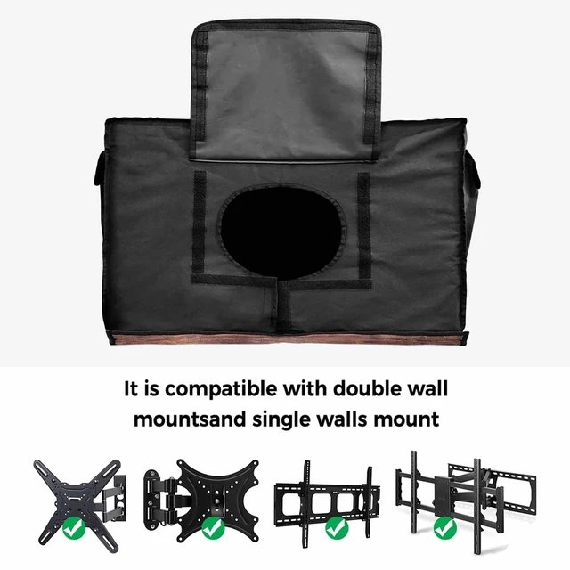 Alt view image 4 of 5 - Jimehezon Western Texas Star Barn Outdoor TV Cover 48 to 50 Inches Rustic Brown Wood Grain Weatherproof&Waterproof TV Covers with Remote Control Pocket, Screen Protectors for Outside