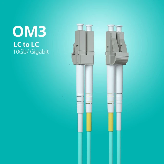 Alt view image 2 of 5 - OM3 LC to LC Fiber Patch Cable, 40m 10GB Multimode Fiber Jumper, Duplex LC-LC UPC MMF 50/125um, LSZH, Green, for SFP Transceiver, Router, Networks, 40 Meter(131ft)