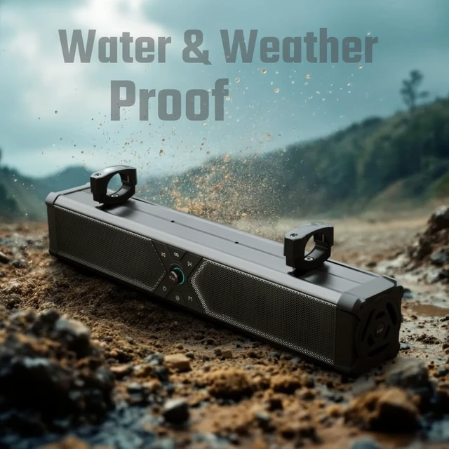 Alt view image 3 of 5 - NOAM NSB UTV 28" Soundbar Waterproof IP 66 All-Metal Bluetooth Sound System with RGB Lights for UTV, Golf Carts & Boats ^^ True 250W RMS.