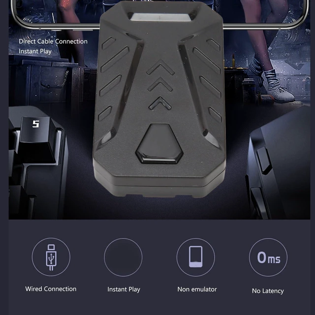 Alt view image 4 of 5 - Luocute Keyboard and Mouse Converter Set, RGB One Handed Gaming Keyboard and Mouse Combo with Wired Adapter for Mobile Games, PC Gaming Keyboarding, Plug and Play