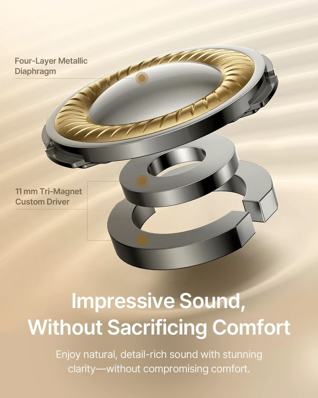 Alt view image 4 of 5 - Baseus Bowie Series Open Ear Clip On Earbuds, CloudComfort 2.0 Wrap-Around Comfort, 5.1g Lightweight, LDAC Hi-Res Audio, 55H Playtime, 4-Mic AI Clear Call, IP67 Waterproof for Gym & Workouts