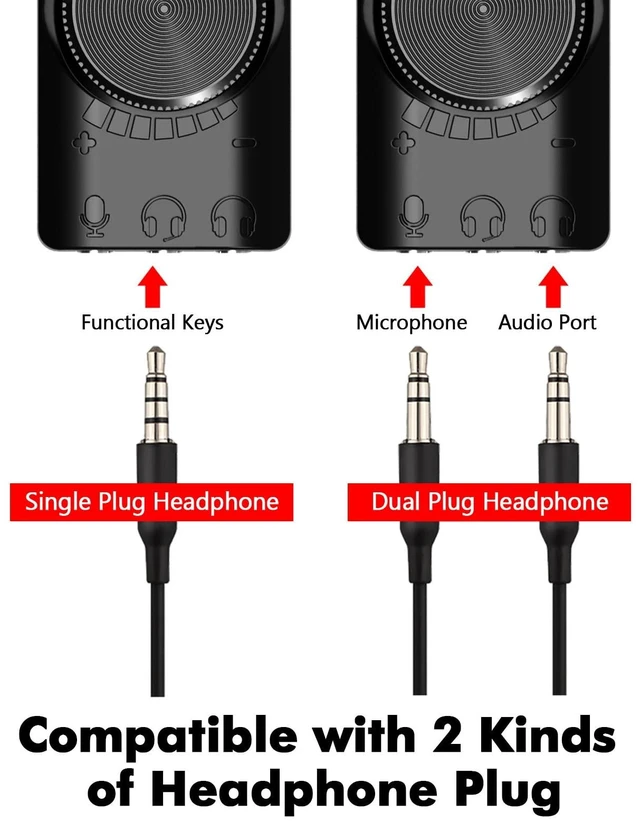 Alt view image 5 of 5 - ERYUE Sound Card, GS3 USB 2.0 External Sound Card Virtual 7.1 Channel Sound Card Adapter Plug and Play with Headphone Microphone Jacks Control Mute Mic Games Sound Effect Upgrade Version for Desktop