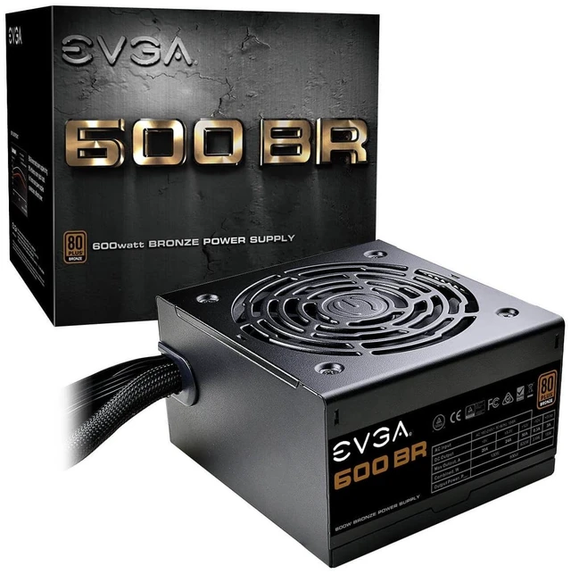 Main image of EVGA 600 BR, 80+ Bronze 600W, 3 Year Warranty, Power Supply 100- BR-0600-K1