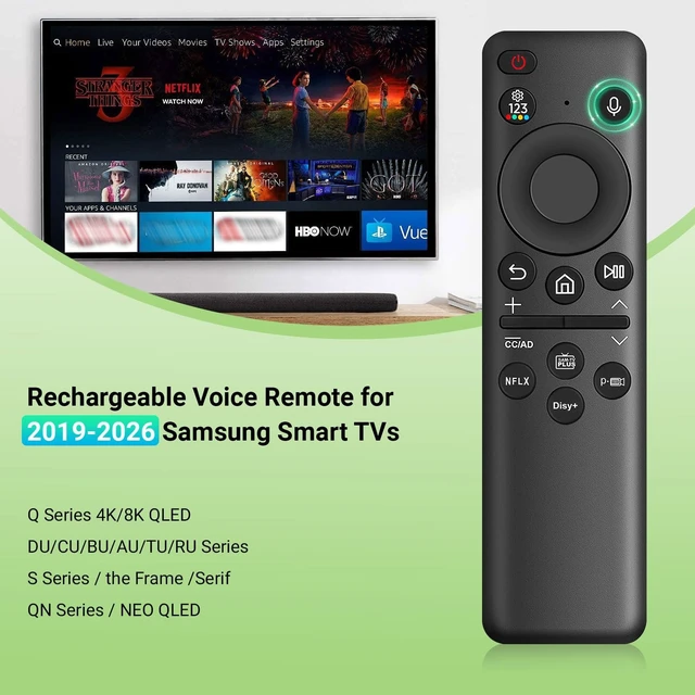 Alt view image 4 of 5 - New BN59-01432A TM2360E Solar Voice Remote, USB-C Rechargeable Bluetooth Remote Control Replacement with Solar Charging Compatible with Samsung 2023-2024 Neo QLED 8K Smart TVs, HDR Ultra HD - Bl