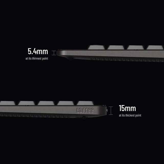 Alt view image 5 of 5 - Edge Low-Profile 75% Mechanical Keyboard, Carbon Fiber & Mg Alloy (Grey)