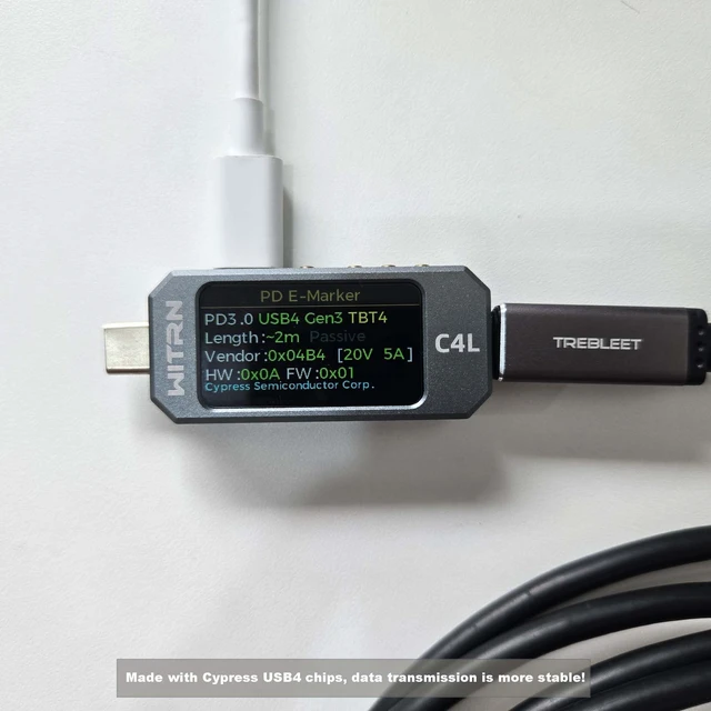 Alt view image 5 of 5 - TREBLEET 6.6ft USB4 Cable (40Gbps), Compatible with Thunderbolt 5 & 4 & 3