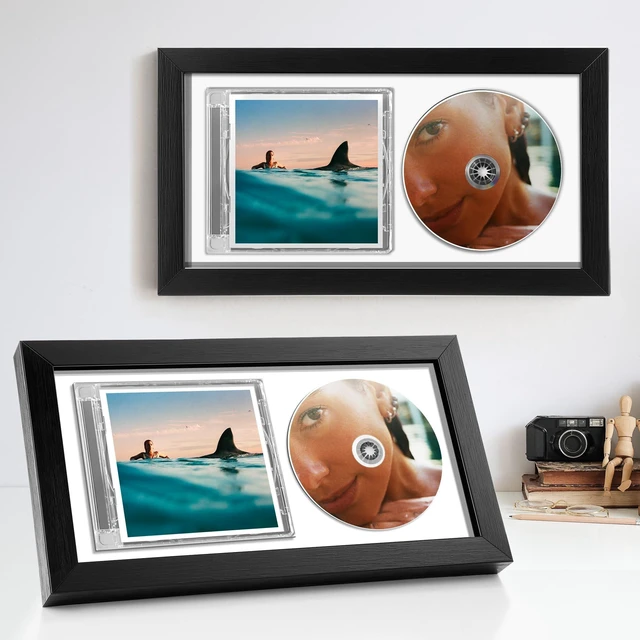 Main image of Dunkive 2 Pcs 7.4x13.7 CD Display Frame with Mat, White