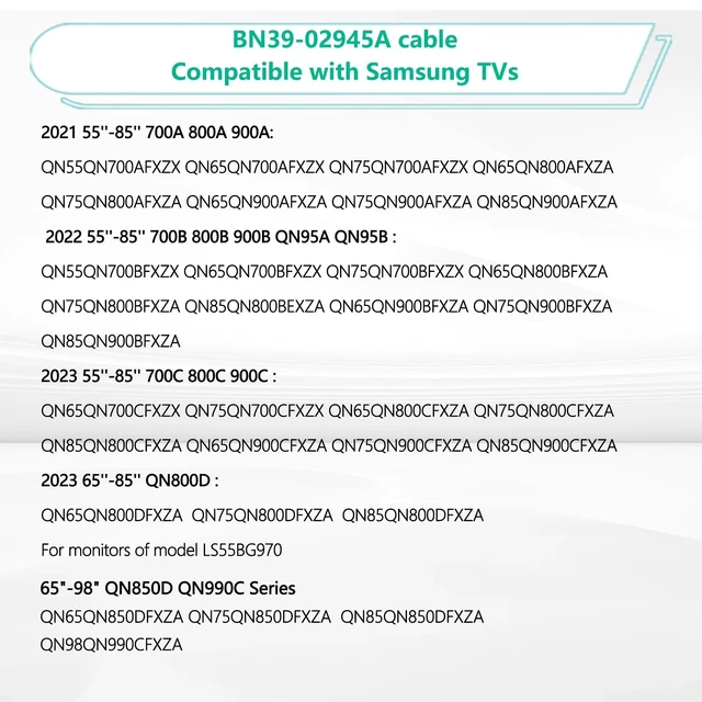 Alt view image 2 of 5 - 0.325m /12in BN39-02945A One Connect Cable Compatible with Samsung QLED TV