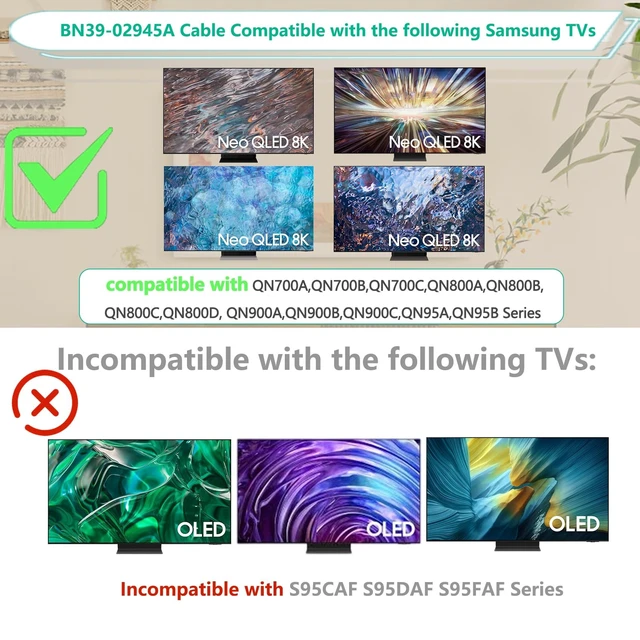 Alt view image 3 of 5 - 0.325m /12in BN39-02945A One Connect Cable Compatible with Samsung QLED TV