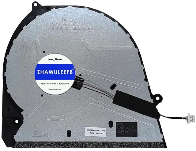 Main image of ZHAWULEEFB New Compatible CPU Cooling Fan for DELL Inspiron 16 Plus 7640 0KMK58 KMK58 DFS5L22H15B856 DFS5L22H15B35G FS81 DC5V 0.8A 7.6CFM Fan