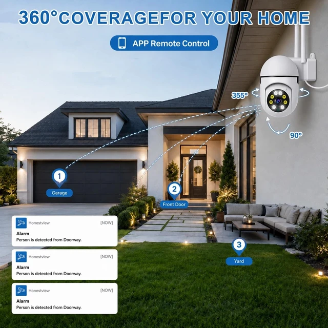 Alt view image 3 of 5 - Ourlife 2Pack Wired Security Cameras Outdoor 1080P 2.4/5GHz Dual-Band