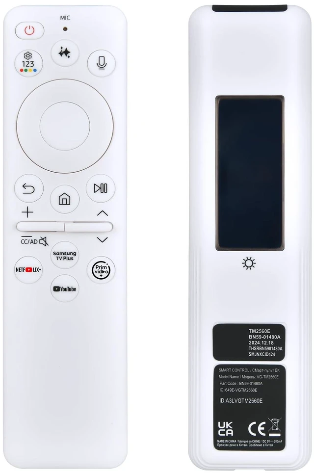 Main image of Snrigw BN59-01480A Remote forSamsungTM2560E QN65Q8FA/QN65QN90AFXZA TV,White