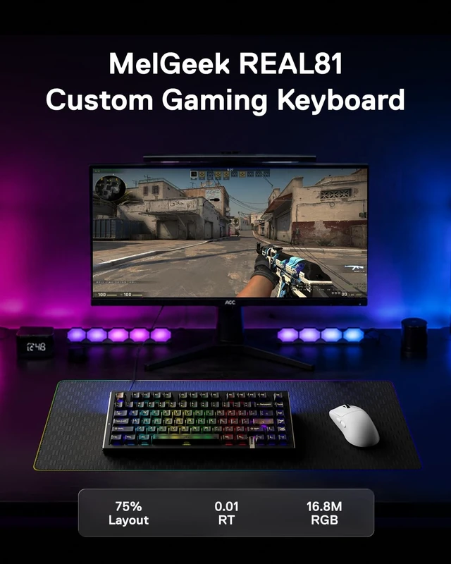 Alt view image 3 of 5 - MelGeek REAL81 Wired Hall Effect Magnetic Gaming Keyboard
