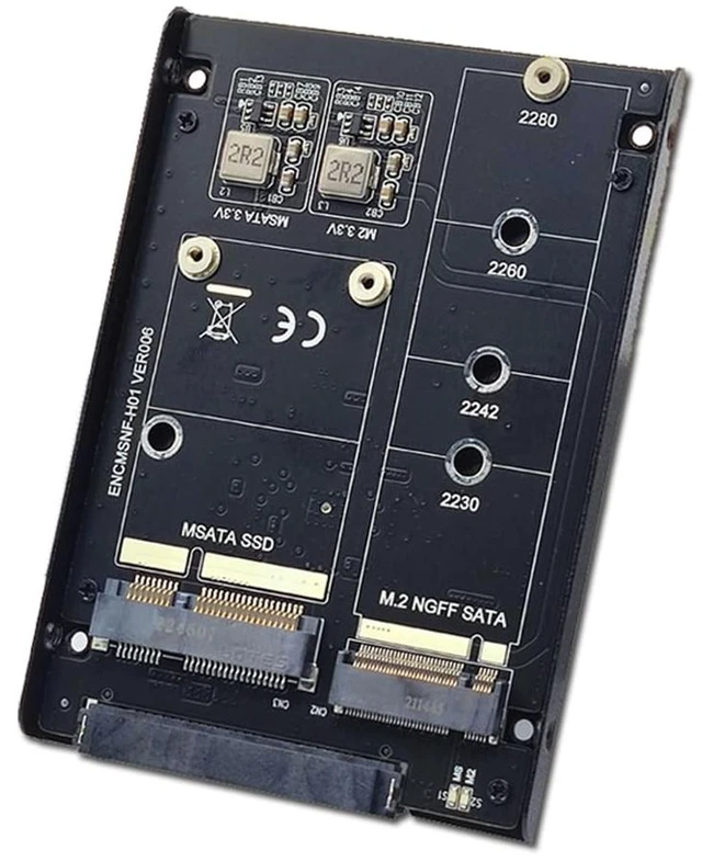 Main image of xiwai Dual MSATA NGFF B+M SSD Card JBOD Raid0 Span Bridge to 2.5inch SATA Combo HDD Disk Drive Enclosure