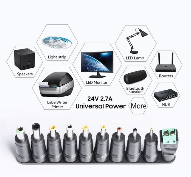 Alt view image 2 of 5 - KFD 24V Universal Adapter for Levoit Vital 200S Air Purifier Logitech G920 G29 G923 G25 G27 G940,Silhouette Cameo 5 4 3 2 1,Brother ScanNCut 2 LD1484001 ImageCenter ADS-2700W Scanner Powe