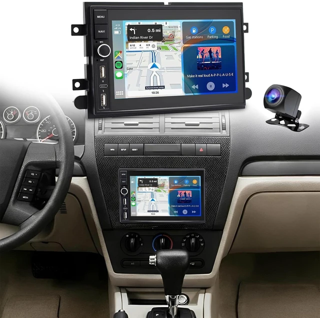 Main image of 7" Double Din Car Radio for Ford Fusion 2006-2009 w/CarPlay & Android Auto